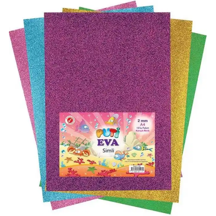 Puti Eva Sünger A4 Simli Yapışkanlı 10 Lu 1147 /