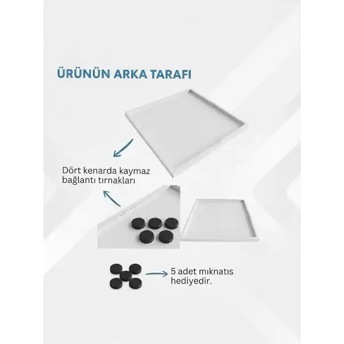Mıknatıslı Pano, Beyaz Renk, 40x60 Cm, Dekoratif Metal Magnet Panosu