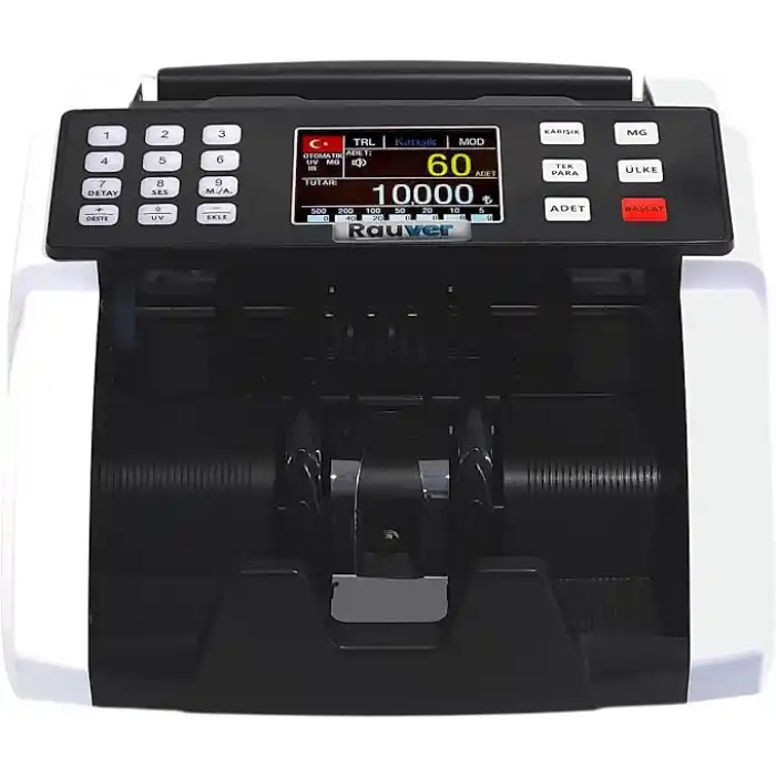 Rauver Sc8000 Lite, TL Karışık Sayım, Dolar ve Euro Adet Sayım Sahte Kontrollü Para Sayma Makinesi - Müşteri Ekranı Hediyeli