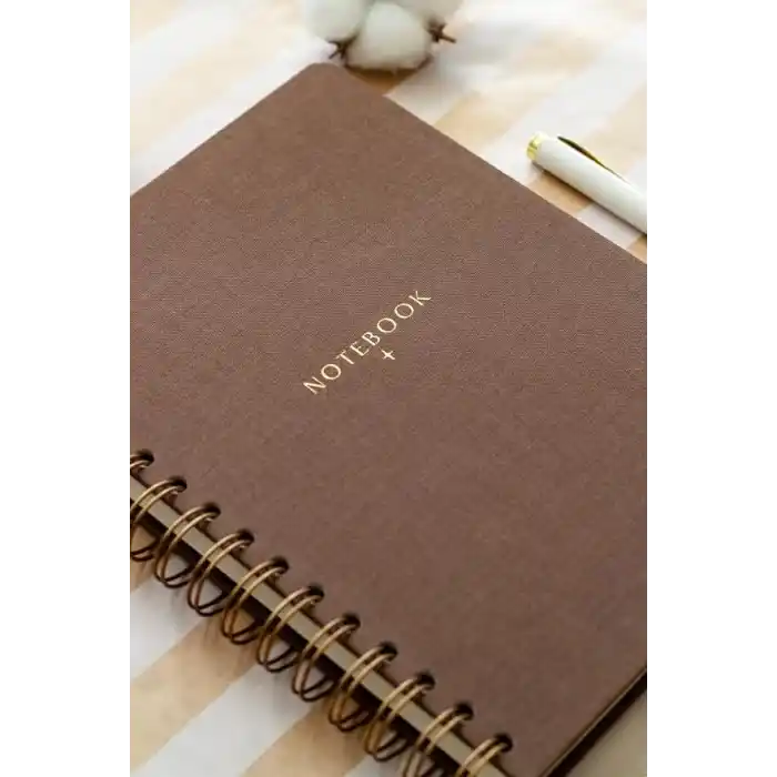 Matt Notebook A5 15x21 cm Spiralli Keten Not Defteri Kahverengi