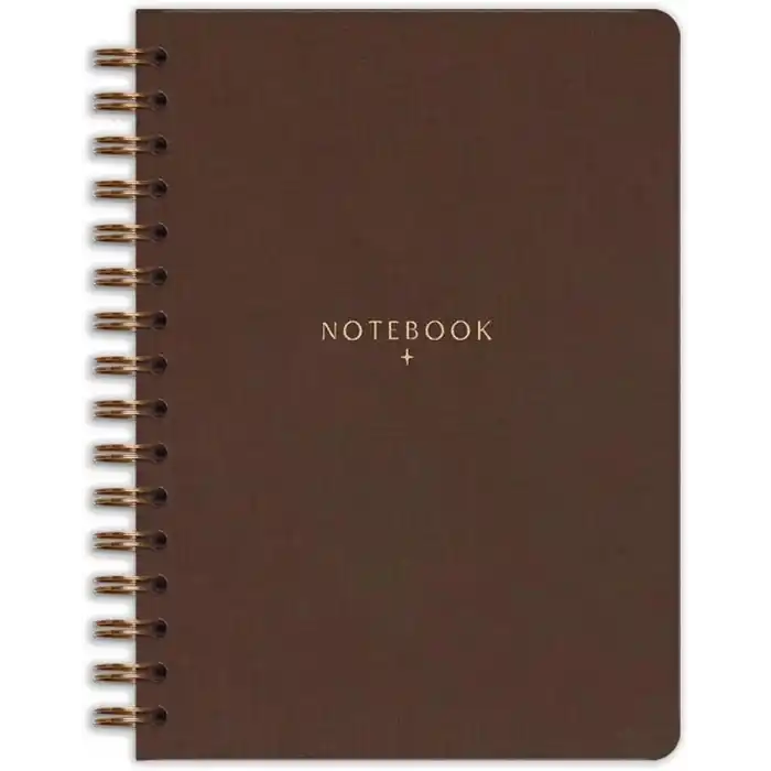 Matt Notebook A5 15x21 cm Spiralli Keten Not Defteri Kahverengi
