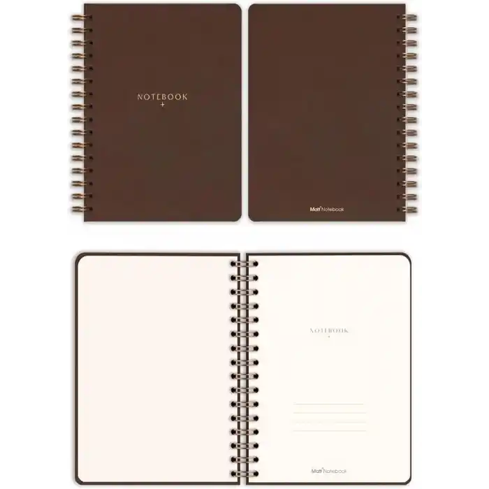 Matt Notebook A5 15x21 cm Spiralli Keten Not Defteri Kahverengi
