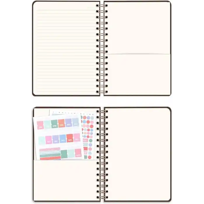 Matt Notebook A5 15x21 cm Spiralli Keten Not Defteri Kahverengi