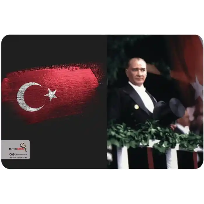 Retronote Atatürk Renklendirilmiş Fotoğraflar Defter Seti 4, Çizgisiz, 64 Sayfa, 10,5x14cm