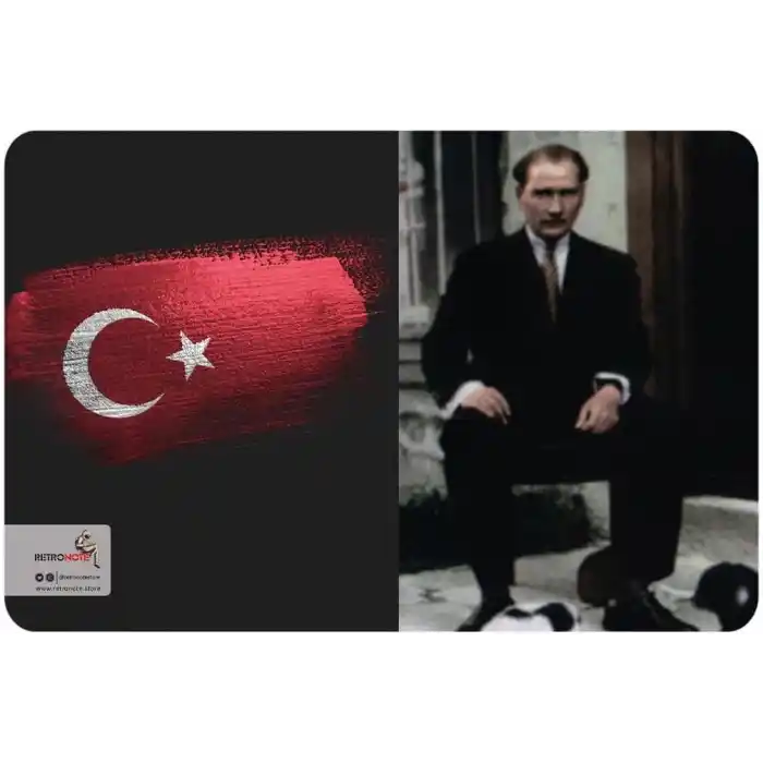 Retronote Atatürk Renklendirilmiş Fotoğraflar Defter Seti 4, Çizgisiz, 64 Sayfa, 10,5x14cm