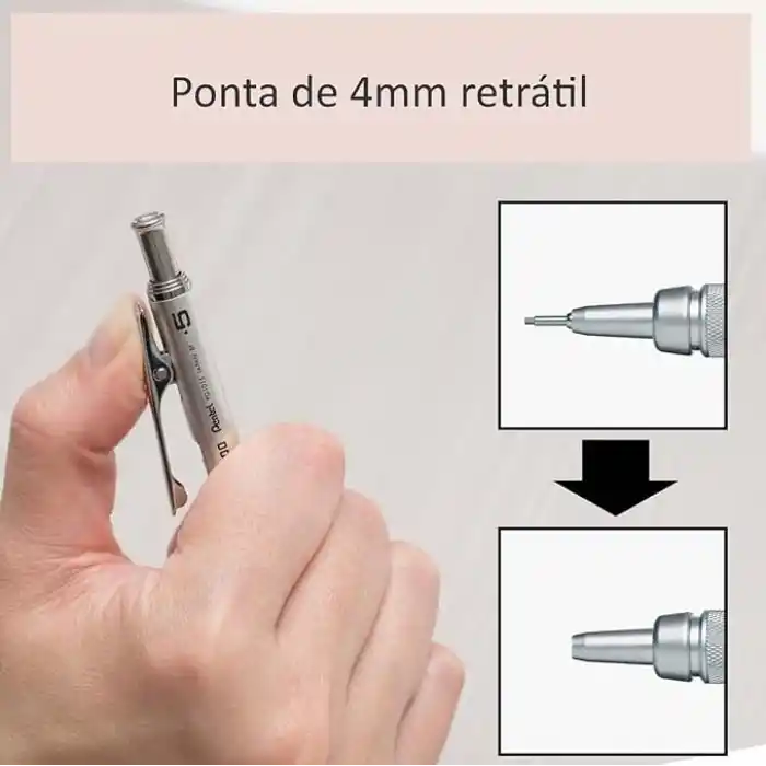 Pentel 0.7 mm - Metal Gövde, Gizli uç, Teknik Çizim ve Yazı İçin Versatil