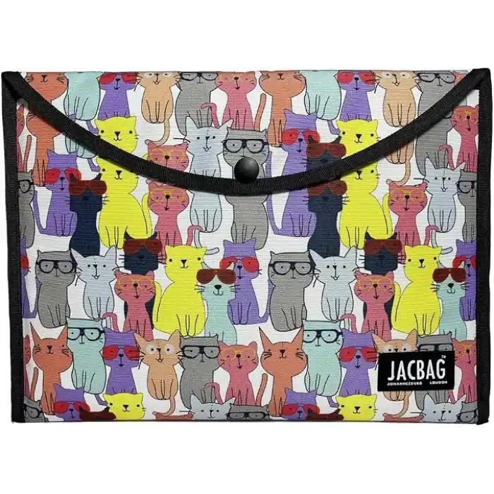 JACBAG ÇITÇITLI DOSYA ÇANTA A4 (Sarı Kedili)