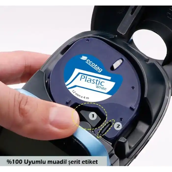 Dymo Letratag Etiket Muadili 12 mm x 4 mt Plastik Sarı 10 lu