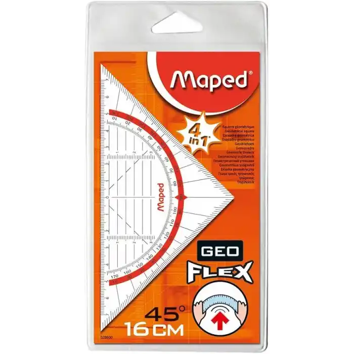 Maped Helit M028600 – gönye Geo-Flex, 16 cm, şeffaf