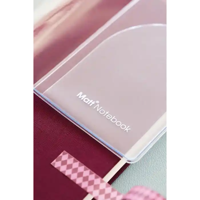 Matt Notebook 9x17 cm Ciltli Ajanda Defter Şeffaf Koruma Kılıfı