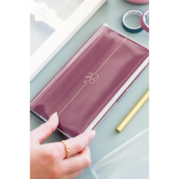 Matt Notebook 9x17 cm Ciltli Ajanda Defter Şeffaf Koruma Kılıfı