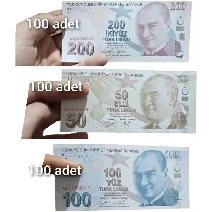 Muçis 50TL,100TL,200TL 100 er adet Geçersiz Sahte Düğün Film Dizi Paraları