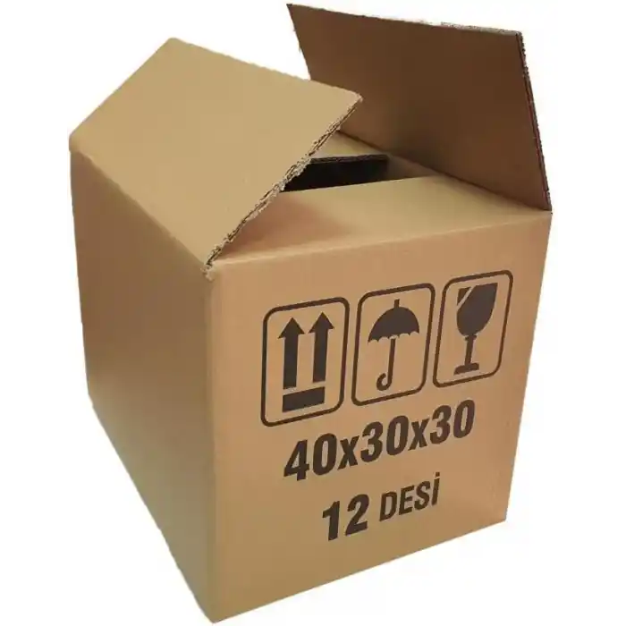 12 Desi Çift Oluklu Karton Koli 40x30x30 cm 10 Adet