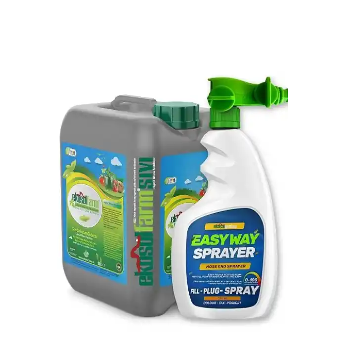 EkosolFarm EkosolFarm Sıvı Solucan Gübresi 10 Lt + EasyWay Hortum Ucu Sprayer EWB Çim ve Tüm Bahçe Bitkilerine Uygun Sıvı Gübre