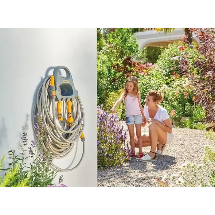 Hozelock 2364H Duvara Monte 20 m 1/2 Hortumlu Hortum Toplama ve Sarma Askı Seti