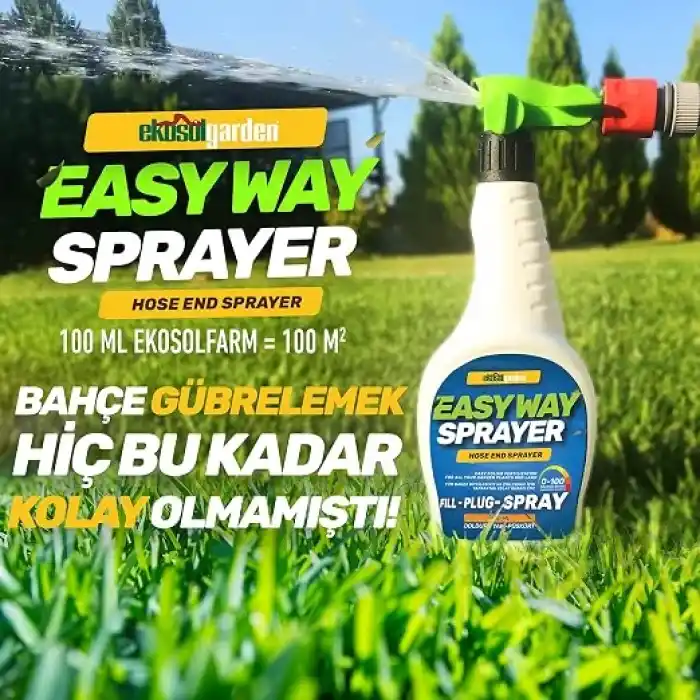 EkosolFarm EkosolFarm Sıvı Solucan Gübresi 10 Lt + EasyWay Hortum Ucu Sprayer EWB Çim ve Tüm Bahçe Bitkilerine Uygun Sıvı Gübre