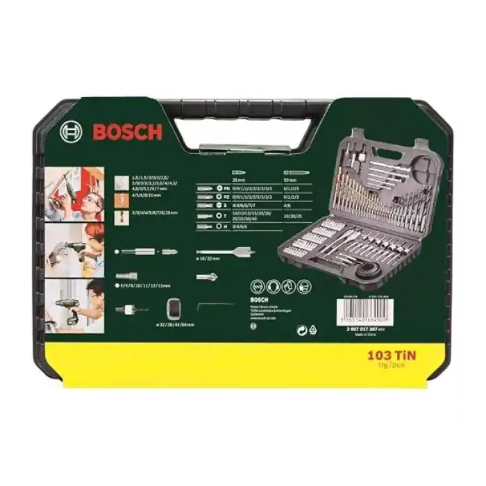 Bosch Professional Accessories 2607017367 Matkap Seti Dahil V-Line Titanium 103-Parça