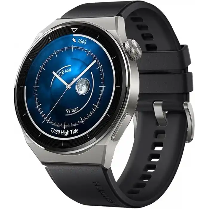 Huawei Watch GT 3 Pro 46mm Titanyum Kasa ve Siyah Kauçuk Kayış Akıllı Saat