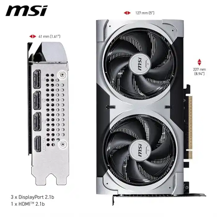 MSI VGA GeForce RTX 5060 TI 8G VENTUS 2X OC PLUS RTX5060TI 8GB GDDR7 128B DX12 PCIE 5.0 X16 (3XDP 1XHDMI)