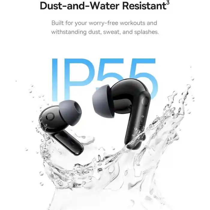 Baseus Bass BP1 Pro ANC 6 Mikrofon AI Çağrı IP55 55 Saat Kablosuz Kulaklık Siyah
