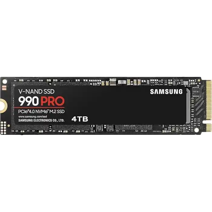 Samsung 990 PRO NVMe M.2 SSD, 4 TB, PCIe 4.0, 7.450 MB/s okuma, 6.900 MB/s yazma, dahili SSD, oyun ve video düzenleme için, MZ-V9P4T0BW