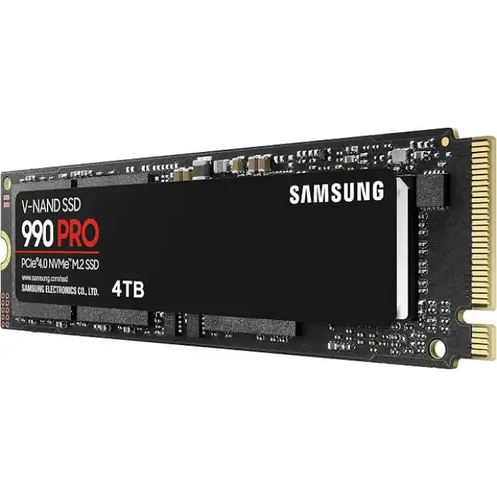 Samsung 990 PRO NVMe M.2 SSD, 4 TB, PCIe 4.0, 7.450 MB/s okuma, 6.900 MB/s yazma, dahili SSD, oyun ve video düzenleme için, MZ-V9P4T0BW