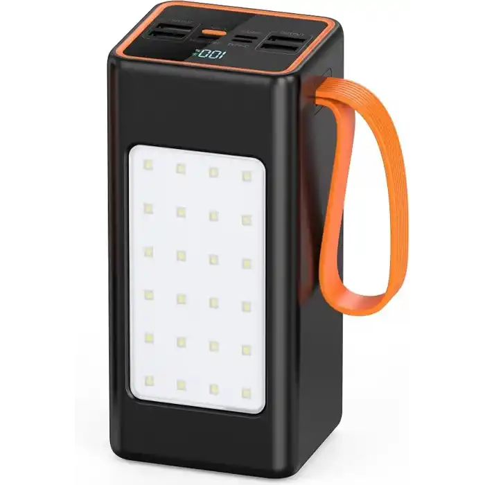 50000 mAh Taşınabilir Hızlı Şarj Cihazı (22.5W PD/QC), 4 USB + Type-C Çıkışlı, iPhone ve Android Uyumlu, LED Aydınlatmalı Yüksek Kapasiteli Powerbank