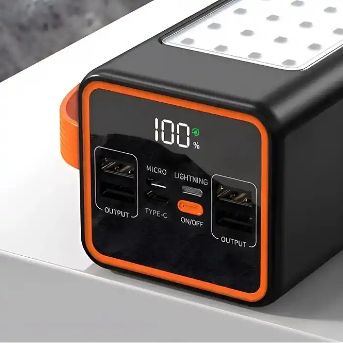 50000 mAh Taşınabilir Hızlı Şarj Cihazı (22.5W PD/QC), 4 USB + Type-C Çıkışlı, iPhone ve Android Uyumlu, LED Aydınlatmalı Yüksek Kapasiteli Powerbank
