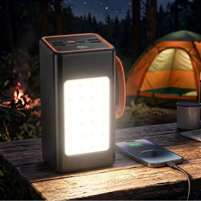 50000 mAh Taşınabilir Hızlı Şarj Cihazı (22.5W PD/QC), 4 USB + Type-C Çıkışlı, iPhone ve Android Uyumlu, LED Aydınlatmalı Yüksek Kapasiteli Powerbank