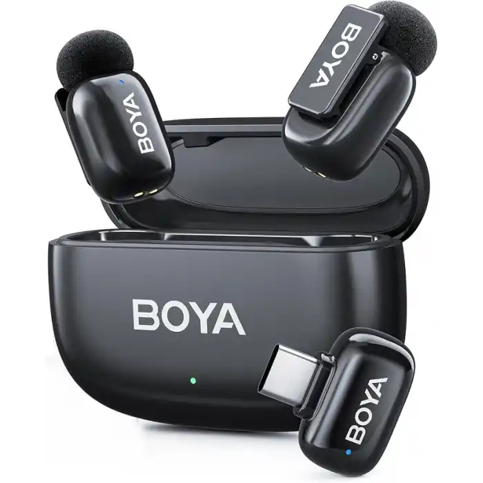 BOYA Mini 2 AI Kablosuz Yaka Mikrofonu Type-C Mat Siyah - SKU02