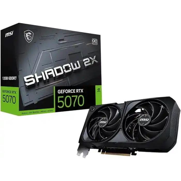 MSI VGA GeForce RTX 5070 12G SHADOW 2X OC RTX5070 12GB GDRR7 192B DX12 PCIE 5.0 X16 (3XDP 1XHDMI)