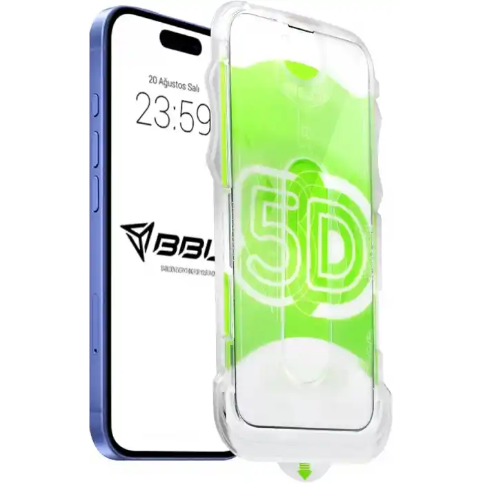 Babilden iPhone 16 Pro/17/17 Pro İle Uyumlu Ekran Koruyucu Hizalama Aparatlı Takılırken Camın Altında Kesinlikle Toz Bırakmayan Darbelere Karşı Ekstra Dayanıklı Temperli Kırılmaz Cam Koruma