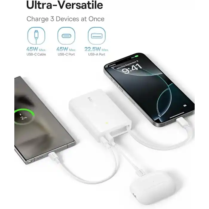 Baseus PicoGo 10.000 mAh 45W Taşınabilir Şarj Cihazı Beyaz