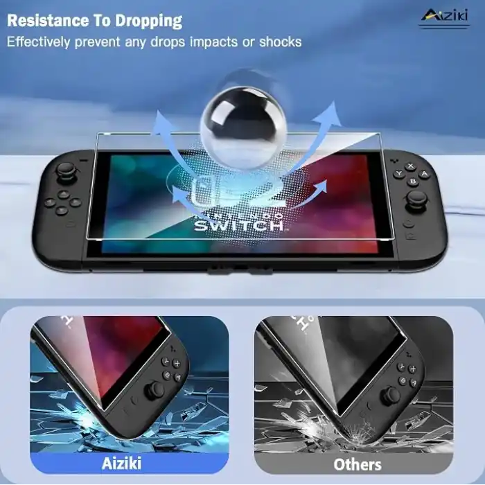 Aiziki [Nintendo Switch 2 için 2 Adet Koruyucu Temperli Cam [Kırılmaz TOP 9H Koruma] [Tam Ekran] Nintendo Switch 2 için Kırılmaz Koruyucu Cam HD Ekran Koruyucu Folyo