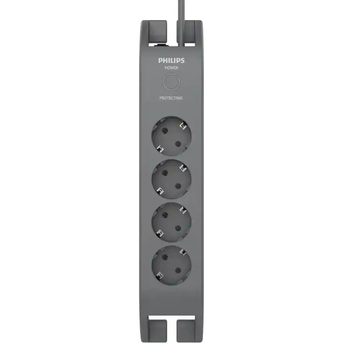 SPN3140A/62 Akım Korumalı Priz 900J 4lü (2m), Gri
