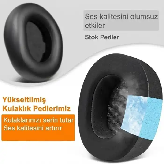 SteelSeries Arctis Nova Pro Wireless (Nova Pro Kablolu ile Uyumsuzdur!) & Nova Elite ile Uyumlu Soğutucu Jel Kulaklık Pedi - İpeksi Kumaş & Hafızalı Köpük Kulaklık Süngeri (Soğutucu Jel - Kumaş)
