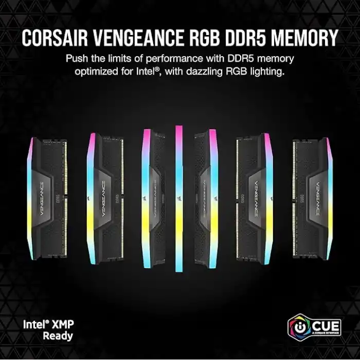 CORSAIR Vengeance RGB DDR5 RAM 48 GB (2 x 24 GB) 6000 MHz CL36 Intel XMP iCUE Uyumlu Bilgisayar Belleği - Siyah (CMH48GX5M2E6000C36)