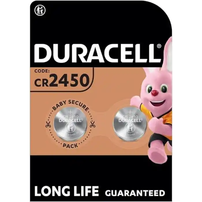 Duracell CR2450 düğme pil (2 adet), CR 2450 lityum düğme pil 3 V