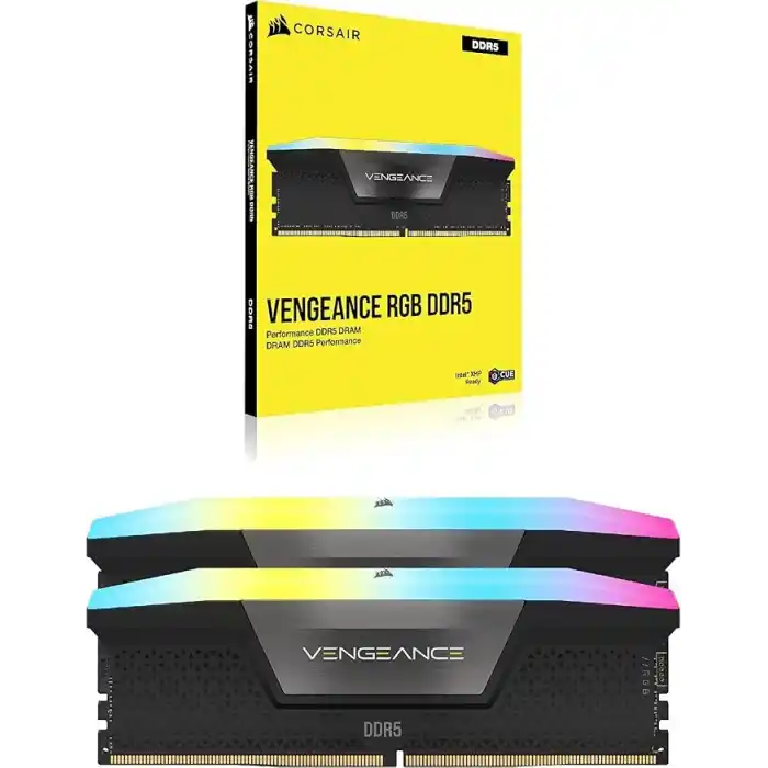 CORSAIR Vengeance RGB DDR5 RAM 48 GB (2 x 24 GB) 6000 MHz CL36 Intel XMP iCUE Uyumlu Bilgisayar Belleği - Siyah (CMH48GX5M2E6000C36)