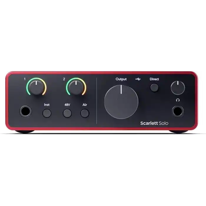 Focusrite Scarlett Solo Gen 4 Ses Kartı: Gitarist, Vokalist veya Prodüktör İçin USB Audio Arayüzü, Stüdyo Kalitesinde Kayıt ve Kayıt Yapmanız İçin Gerekli Tüm Yazılımlar