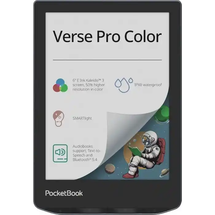 PocketBook Verse Pro Color 634 E-Kitap Okuyucu | 6 İnç E-Ink Kaleido 3 Renkli Ekran | 16 GB | Wi-Fi | Stormy Sea