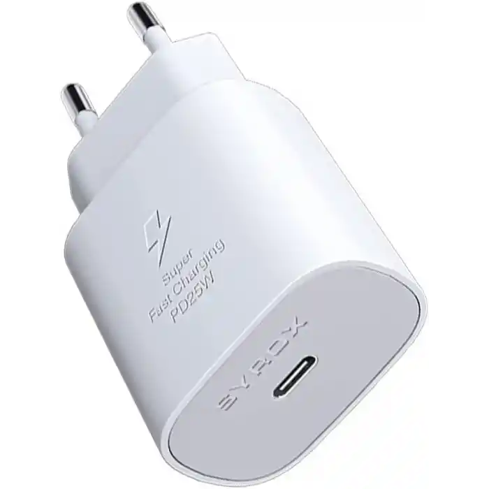 Syrox PD25T Q3.0 Pd 25W Type-C To Type-C Hızlı Şarj Aleti Set Beyaz