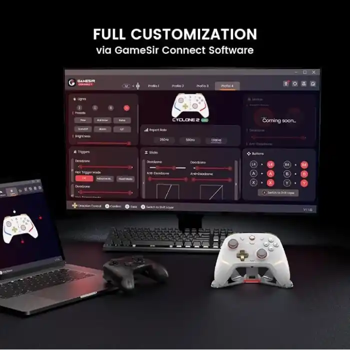 GameSir Cyclone 2 Wireless PC Controller,1000Hz,TMR Joysticks