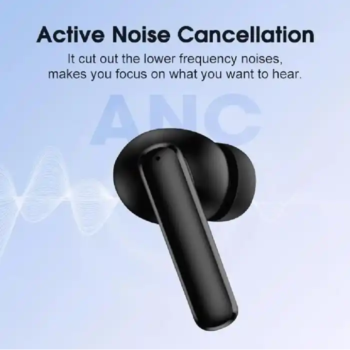 QCY T13 Anc 4 Mikrofon Bluetooth 5.3 Kablosuz Kulaklık Siyah Aktif Gürültü Engelleyici