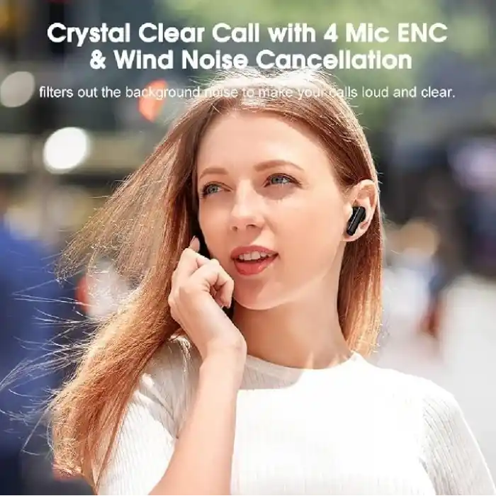 QCY T13 Anc 4 Mikrofon Bluetooth 5.3 Kablosuz Kulaklık Siyah Aktif Gürültü Engelleyici