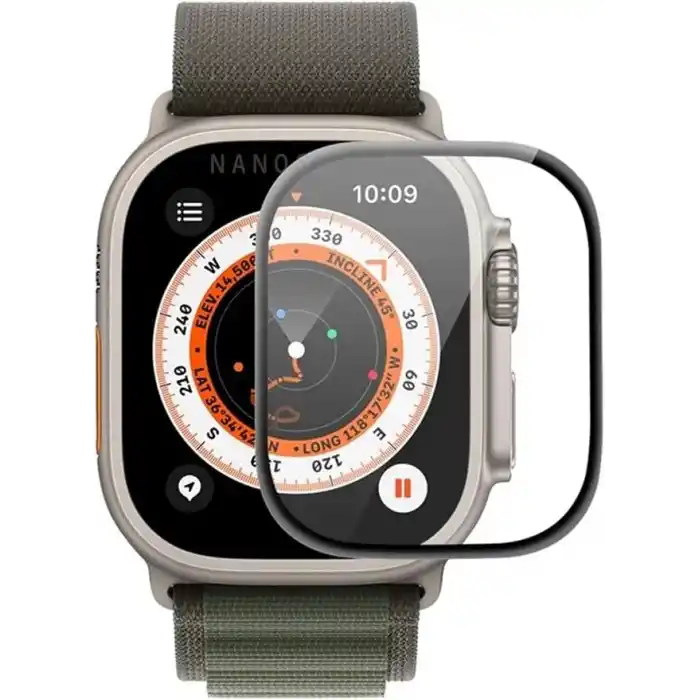 teknosepetim Aparatlı Apple Watch Ultra 49 MM Cam Ekran Koruyucu Otomatik Kolay Uygulama Aparatlı Hizalamalı Tam Kaplayan 49MM EKRAN KORUYUCU Apple WATCH ULTRA 2
