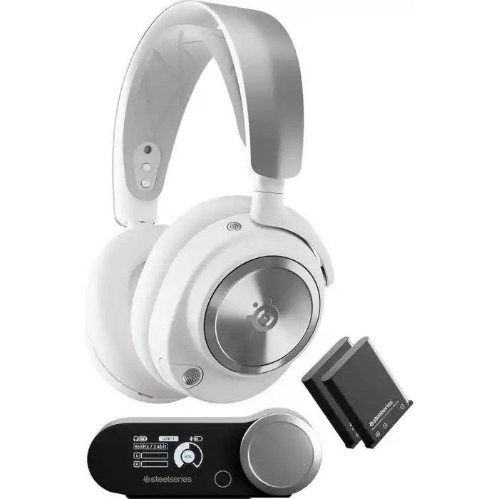 SteelSeries Arctis Nova Pro Wireless P Multi-Platform Gaming Kulaklık, Birinci Sınıf Hi-Fi Ses Sürücüleri, Aktif Gürültü Giderme, Clearcast Gen2 Mikrofon, PC, PS5, PS4, Switch, Mobil, Kablosuz