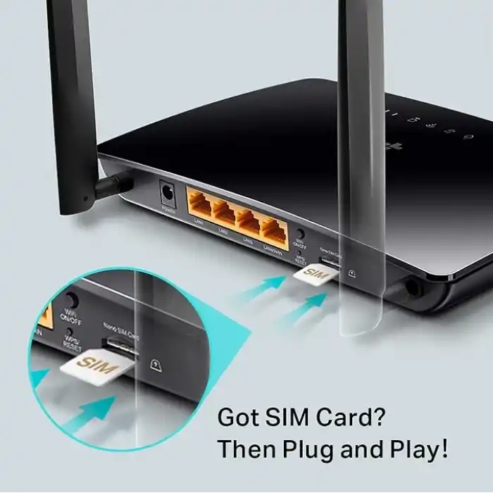 TP-Link TL-MR6400, N300 Mbps Kablosuz 4G LTE Router, 4G/3G SIM Yuvası, Yapılandırma Gerektirmez, Konuk Ağı ve Ebeveyn Kontrolü Desteği