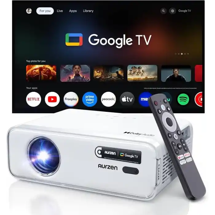 Aurzen Eazze D1G Google TV ve Dolby Audio özellikli projektör – ev sineması