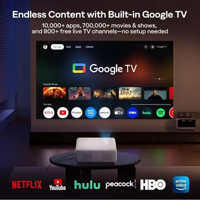Aurzen Eazze D1G Google TV ve Dolby Audio özellikli projektör – ev sineması